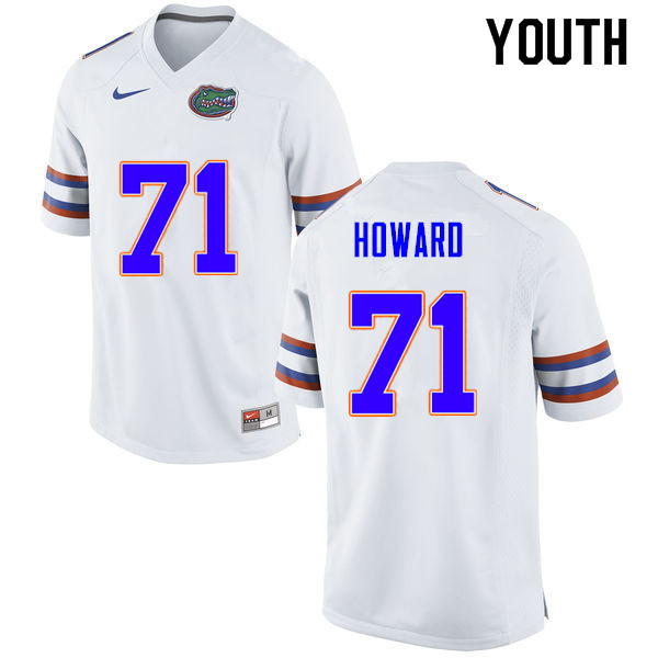 Youth #71 Chris Howard Florida Gators College Football Jerseys Sale-White - Click Image to Close
